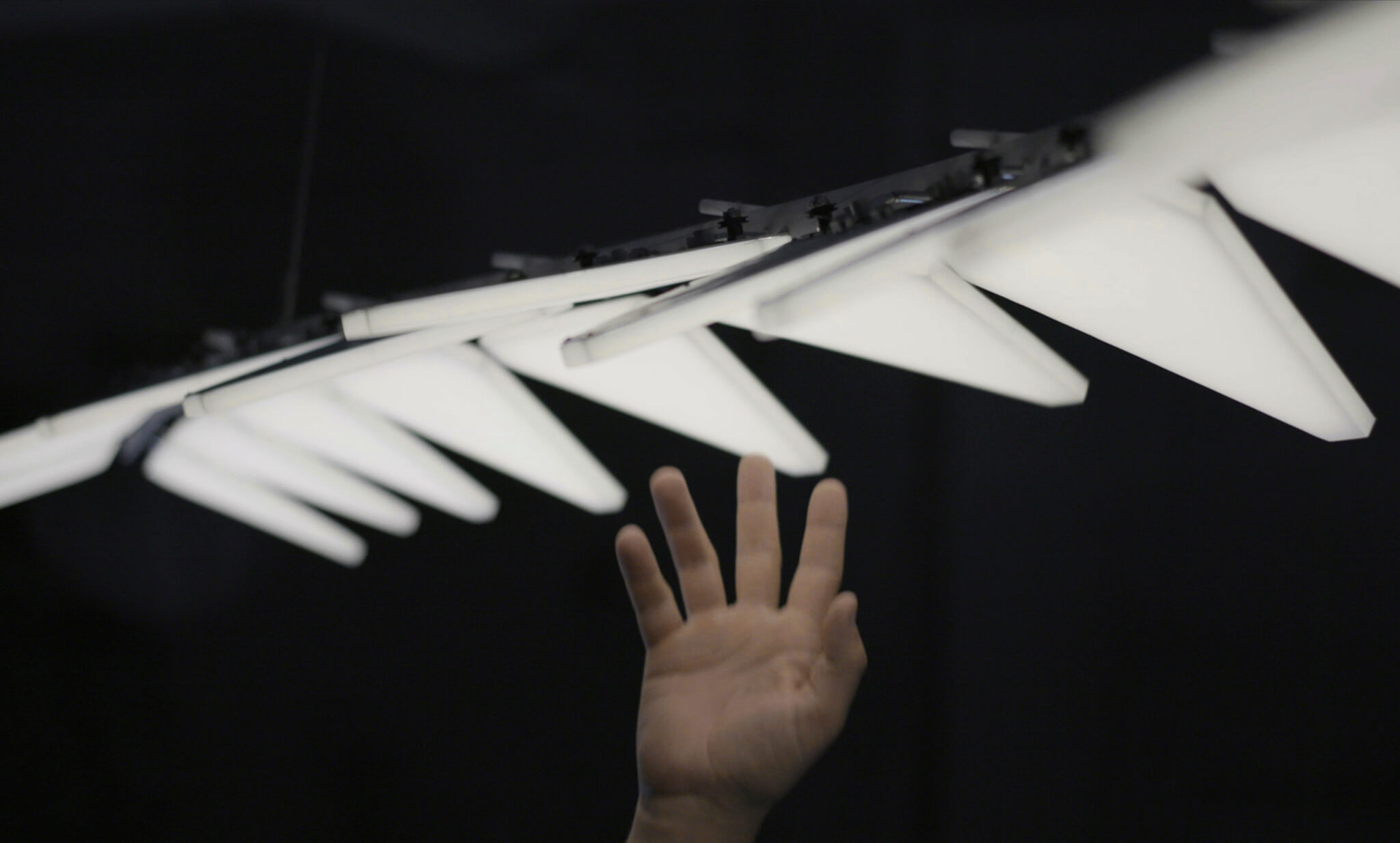 Lift, a kinetic, interactive light sculpture.