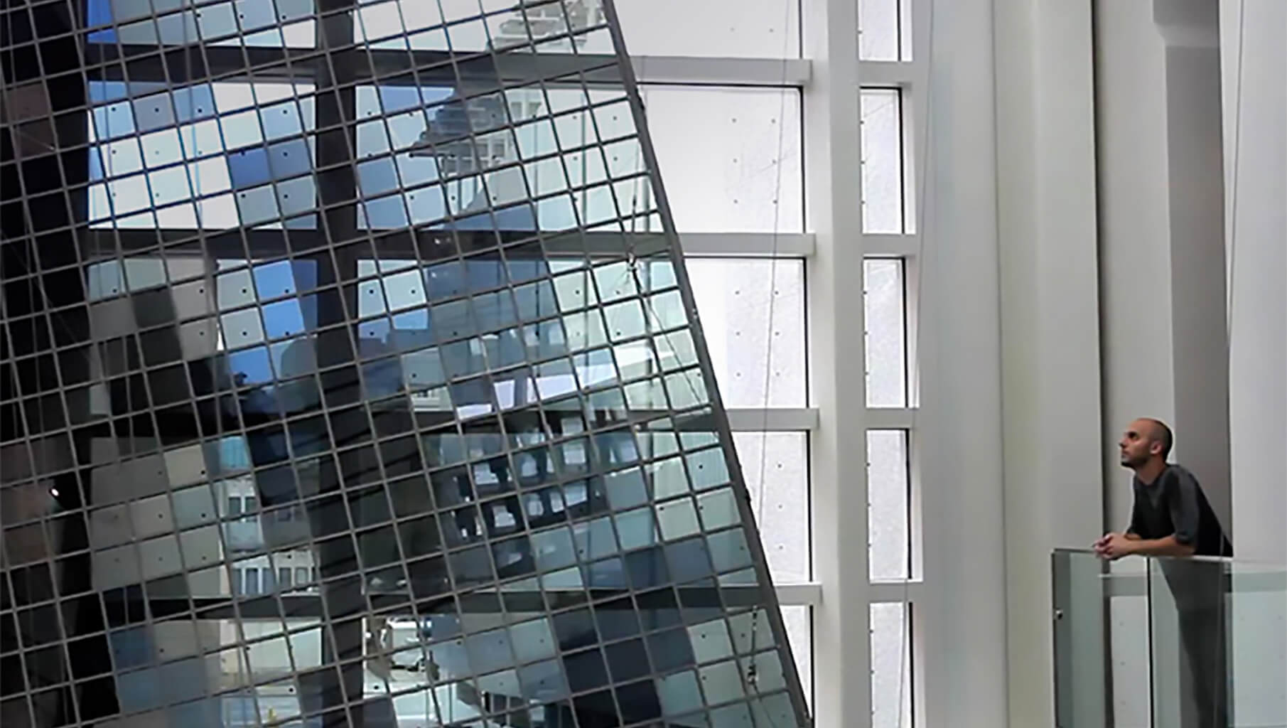 An interactive digital lobby sculpture.