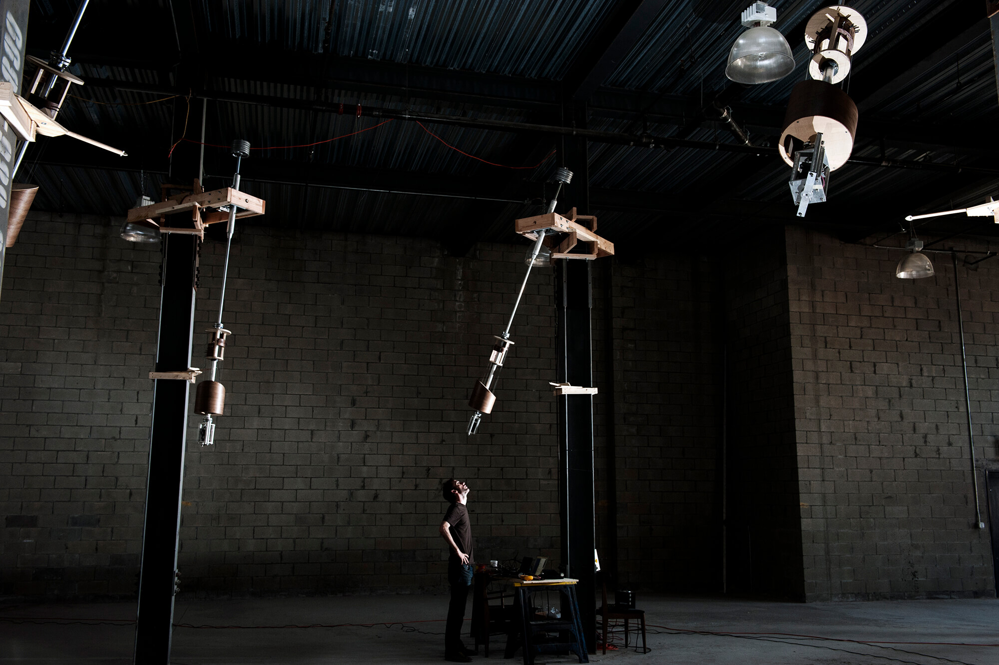 Bjork Biophilia Gravity Harps, a robotic instrument.