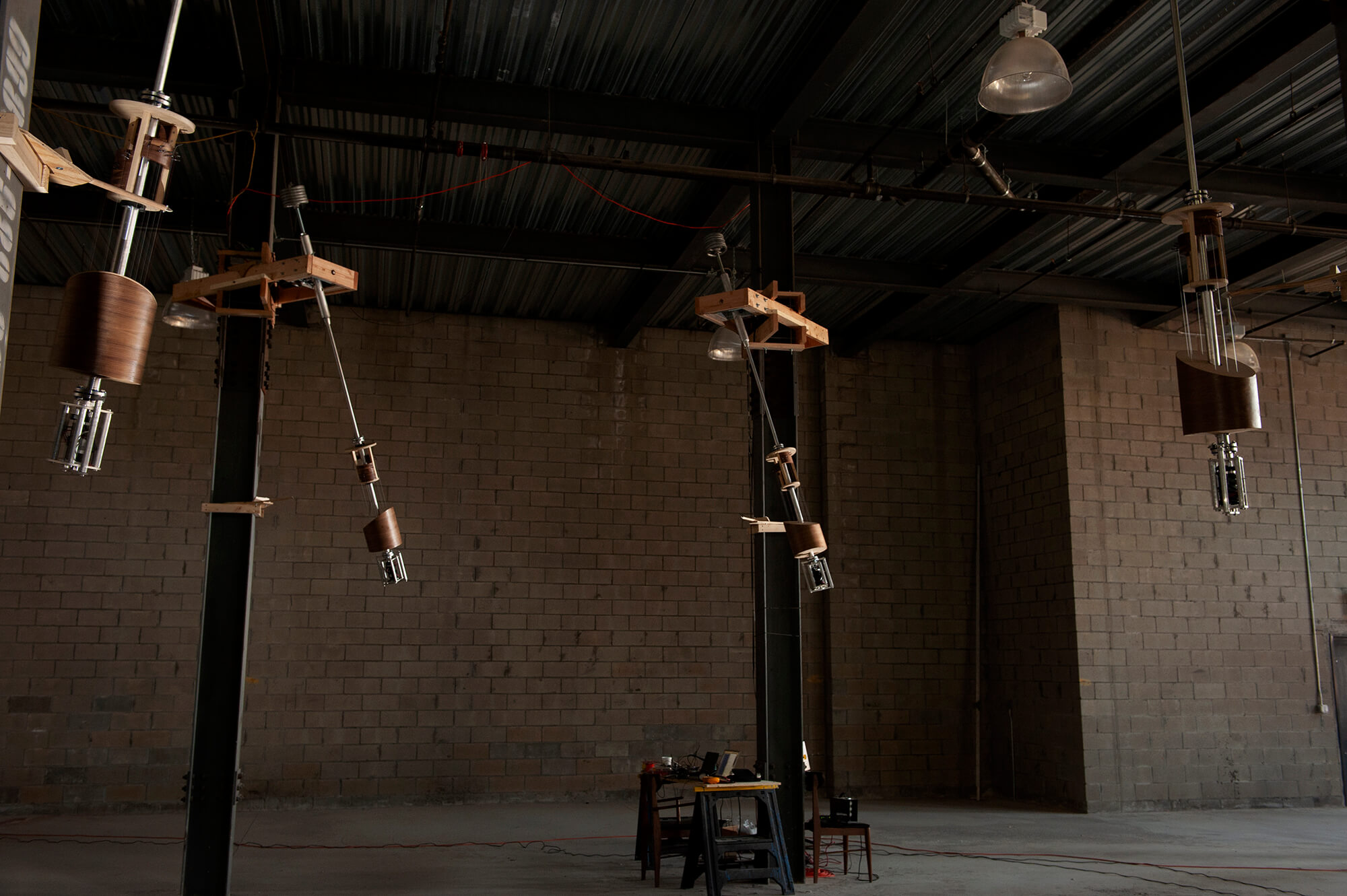 Bjork Biophilia Gravity Harps, a robotic instrument.